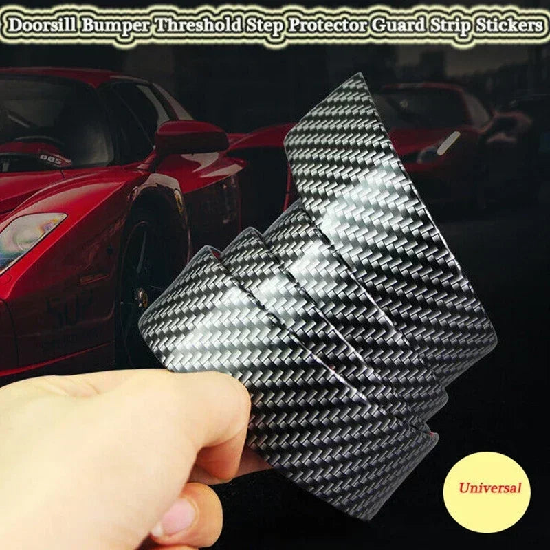 Carbon Fiber Car Door Sill Protector Anti-Scratch Guard Strip