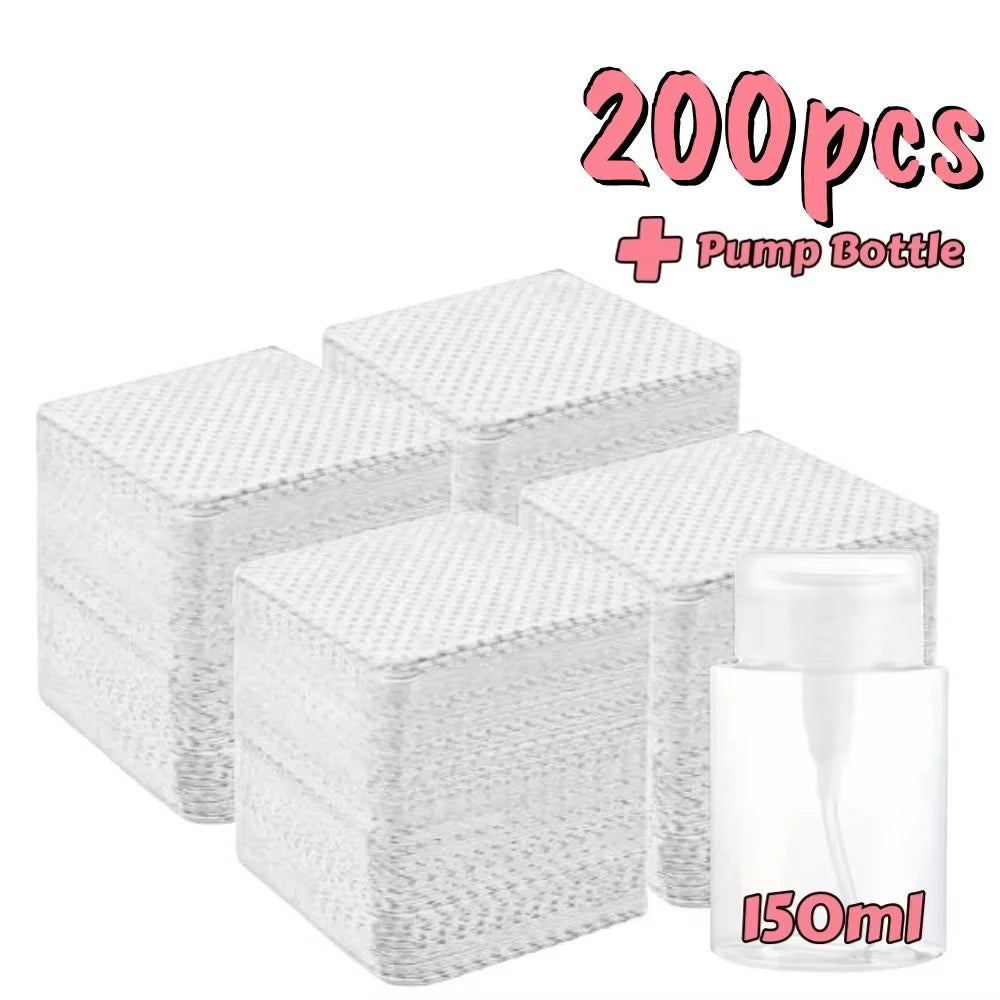 20- Lint-free Nail Wipes Gel Cleansing Tissues Aluminum-free Polish Zpaxo W200pcs 150ml bottle