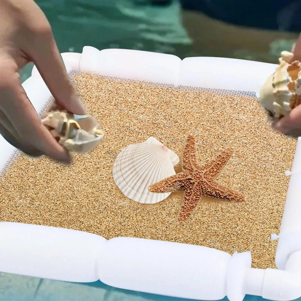 Shark Tooth Sifter Floating Sieve Screen With Wrist Strap Beach Sand Sifter For Garden Sea Shore River Lake Stream Backyard Park Zpaxo