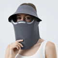 Neck protection magnetic sun protection hat women's sun protection hat outdoor sports sun hat full face sun protection mask Zpaxo GRAY Protective helmet