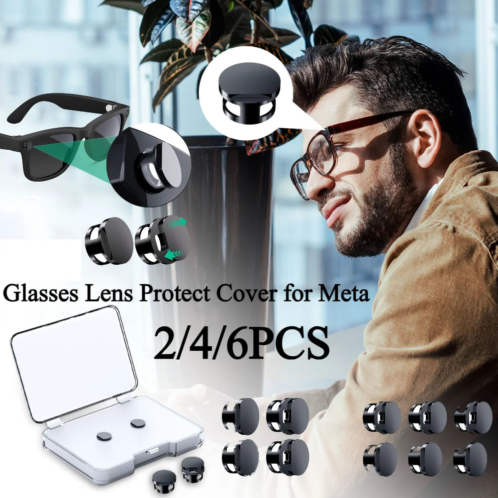 2 4 LED Light Block Cover Meta Glasses's Camera Lens Protect Smart