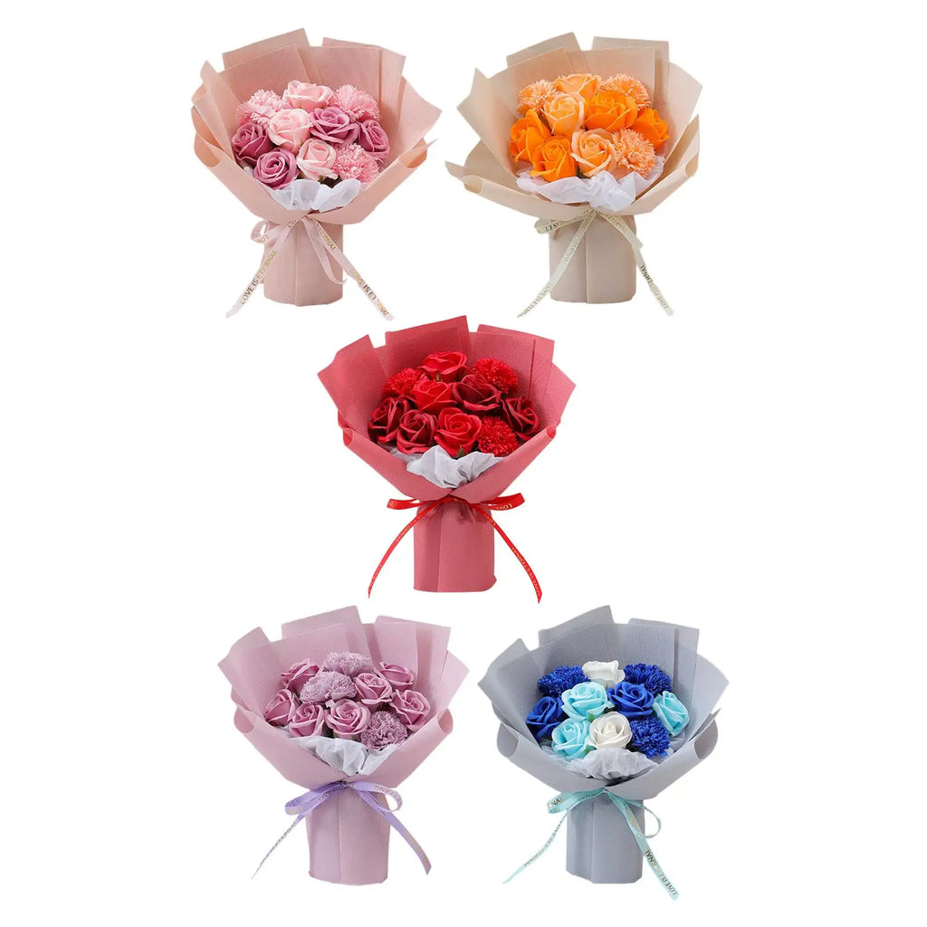 Rose Bouquet Soap Flower Message Card Tote Bag Engagement Valentines Zpaxo