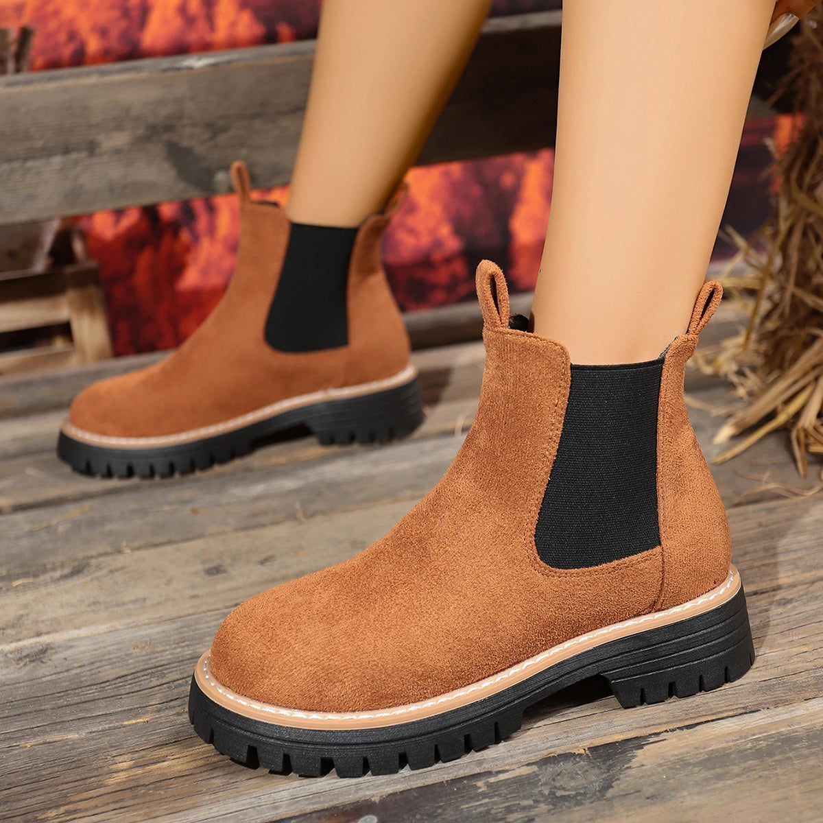 Woman Boots 2025 New Winter Chelsea Boots Woman Plus Size Slip on Shoes for Women Classic Platform Ankle Boots Zapatos De Mujer Zpaxo