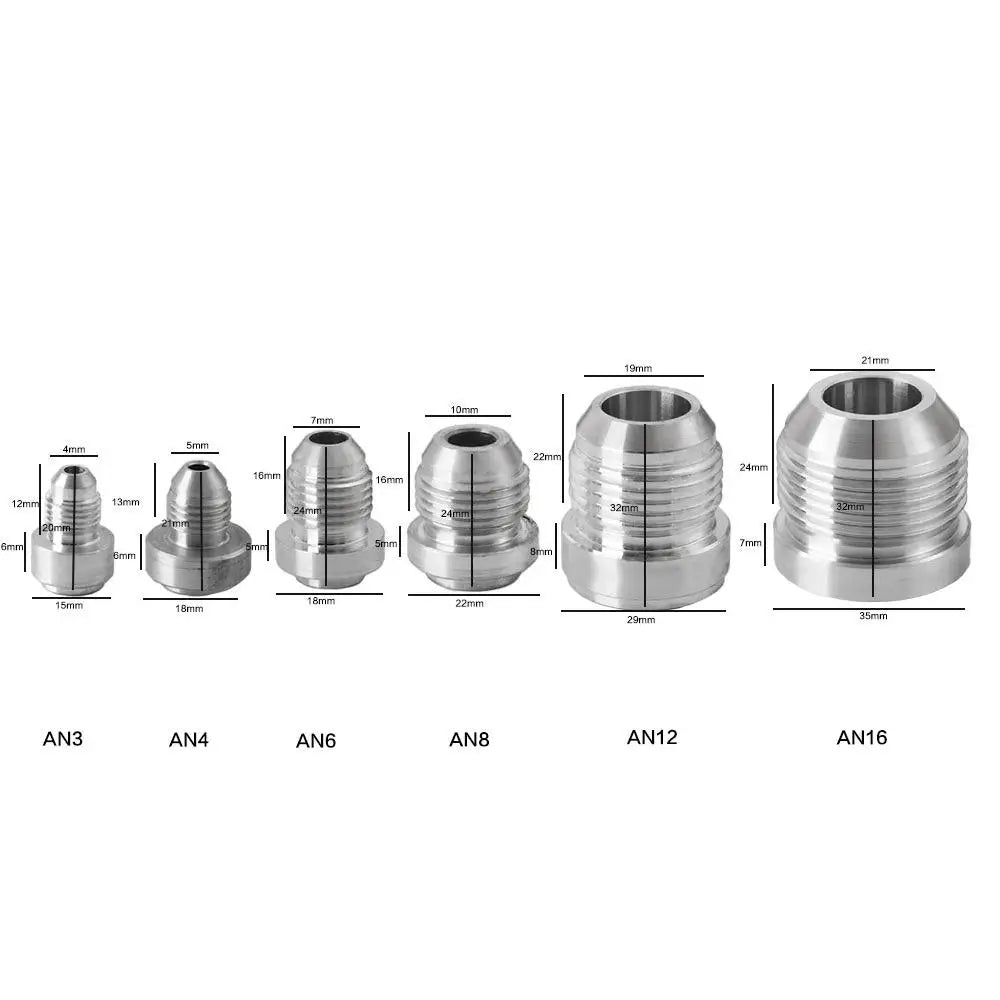 Aluminum Silver Male Aluminium Weld External Thread Round Base Straight Male Weld Fitting Adapter Welding Joint Silver Zpaxo