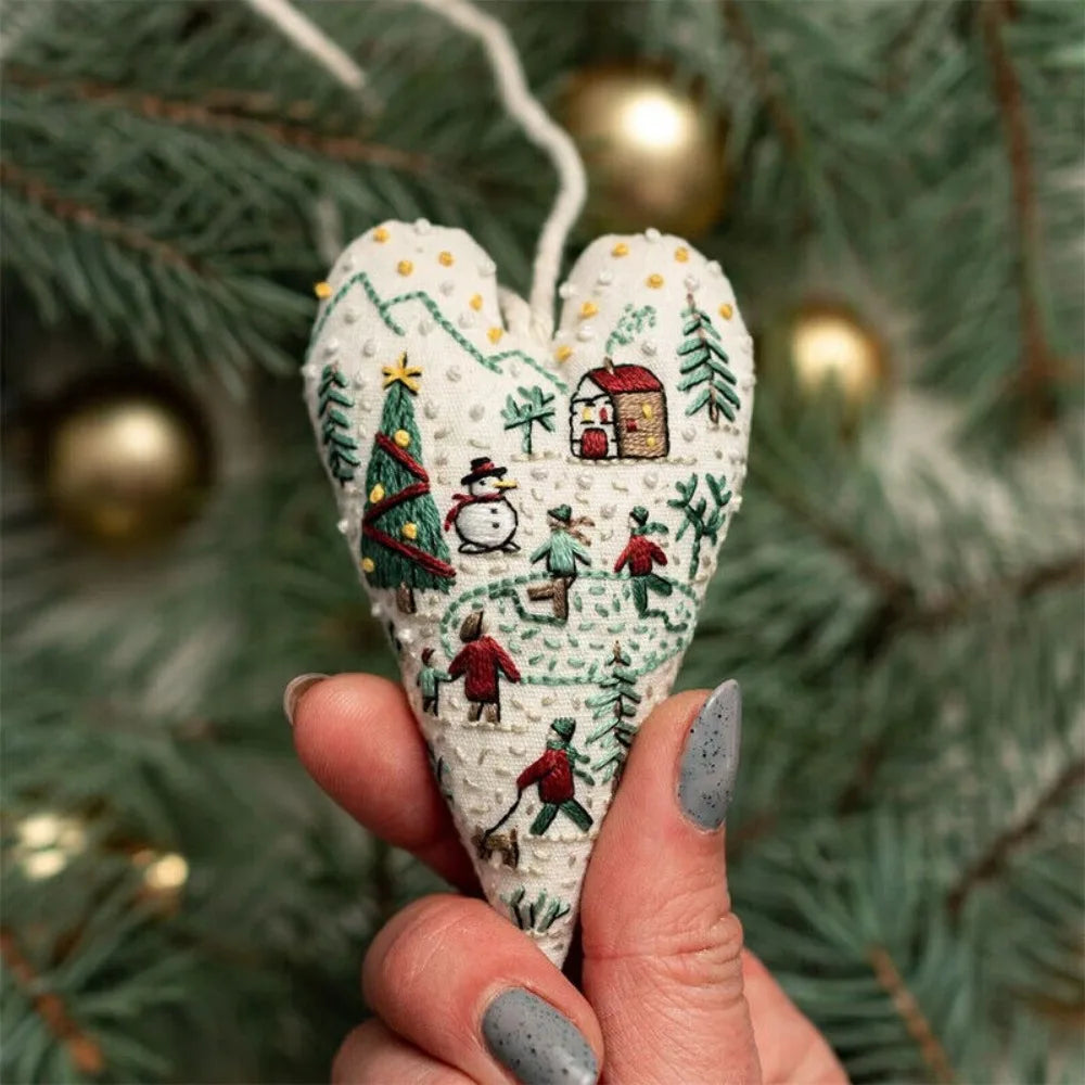 Christmas Heart Cross Stitch Embroidery Kit – DIY Craft Gift Cross Stitch Kit Zpaxo