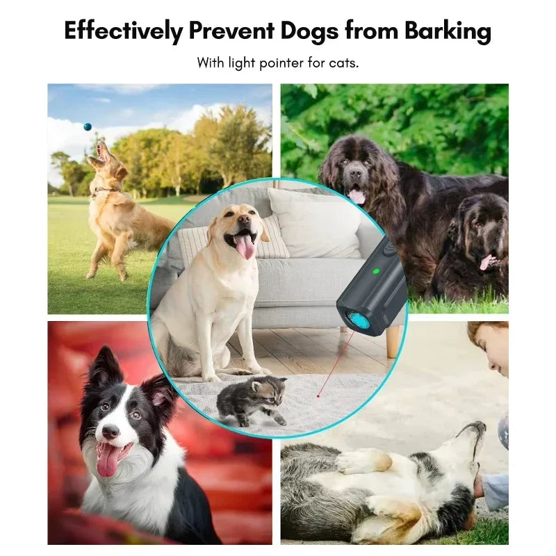 High Power Ultrasonic Dog Repeller Trainer Anti Barking LED Dog Deterrent Device Pet Dog Training Remote Control with UV LAMP Zpaxo