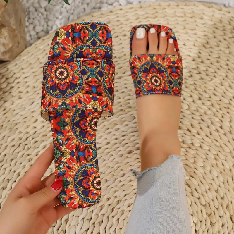 Women's Flat Slides 2026 Fashion Non-slip Outdoor Open-toe Female Zpaxo