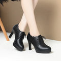Spring Autumn Soft Leather Sole Versatile Fashion Comfortable Heels Zpaxo HC9036 Black 8.5CM 40 China Mainland