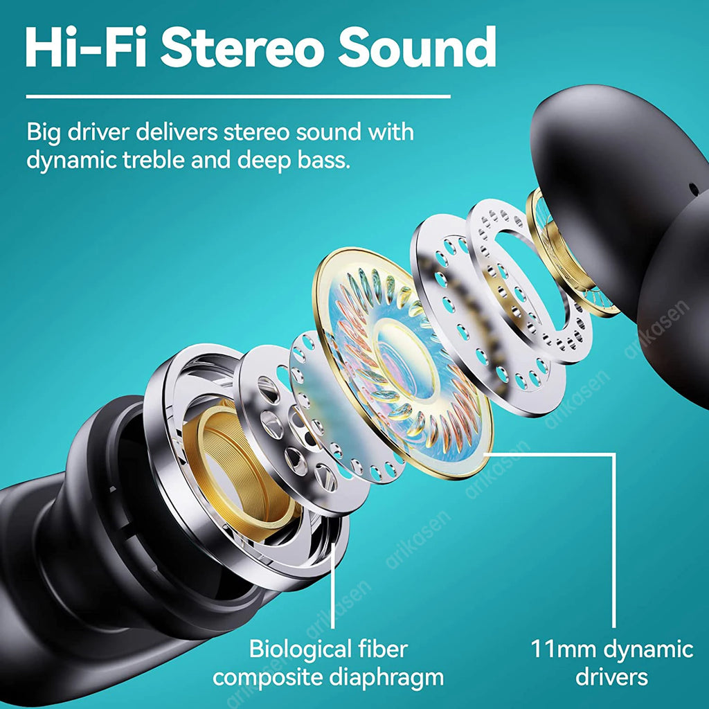 Bluetooth Headphones Wireless Earbuds Charging Case 48hrs Playtime