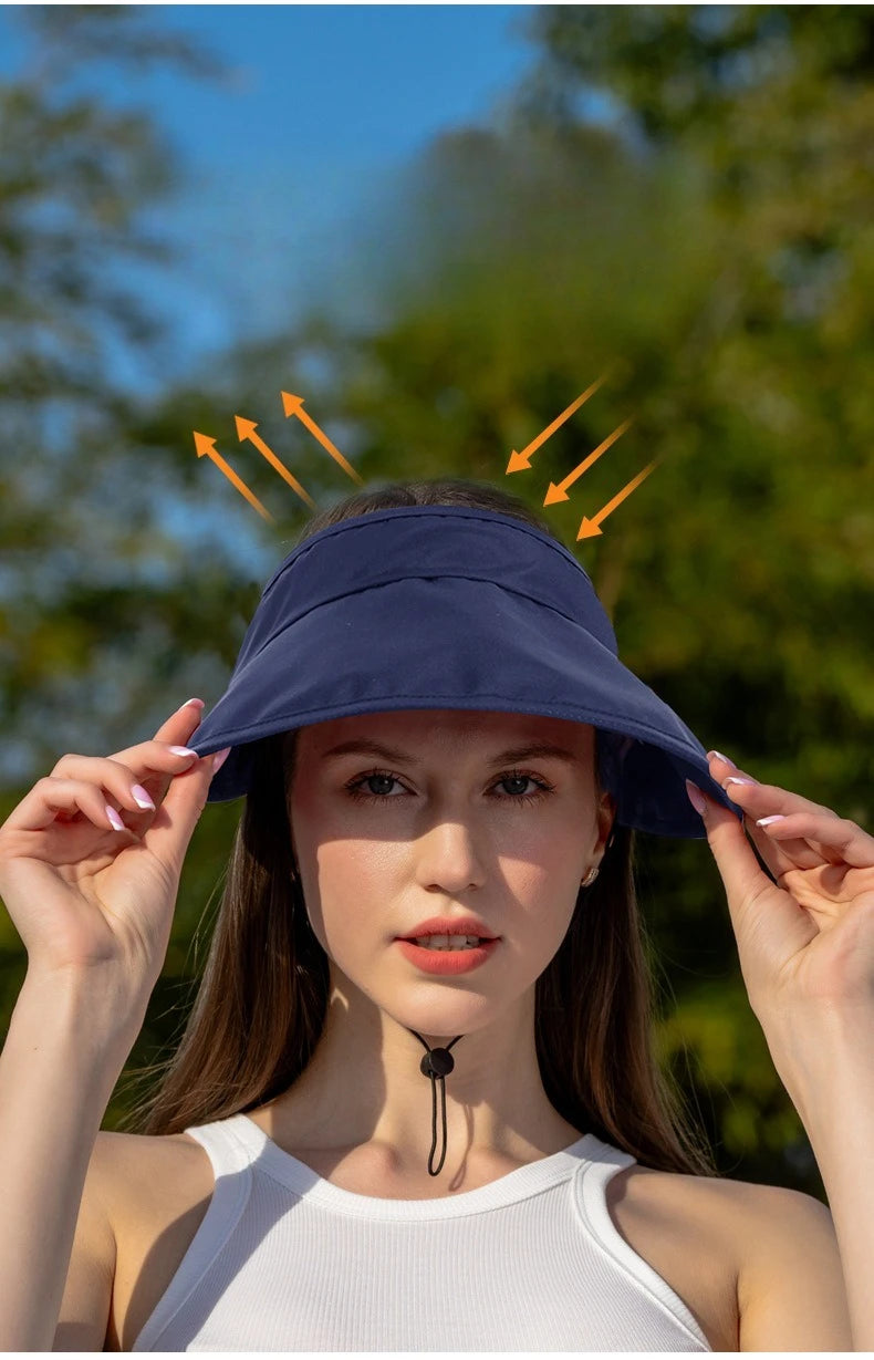 Summer sun hat women's foldable quick drying hat men's empty top hat women's UV resistant travel hat large brim sun hat women's Zpaxo