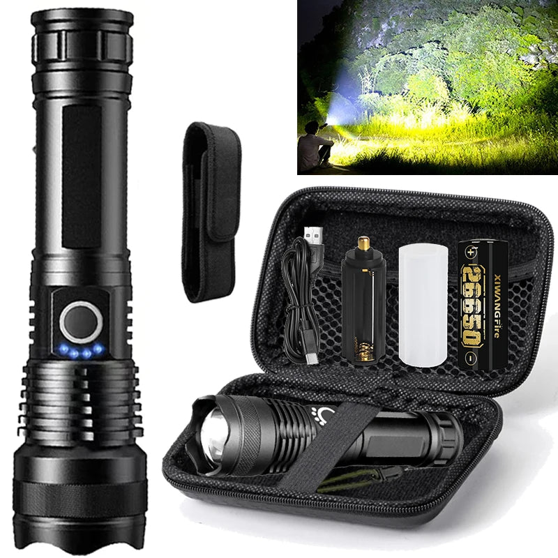 ZHIYU Rechargeable LED Flashlight – 5 Modes Waterproof Torch