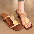 Bohemian Style Women Sandals Comfortable Elegant Shoes Women Summer Open Square Toe Strap Casual Sandals Designer Beach Shoes Zpaxo Khaki 35