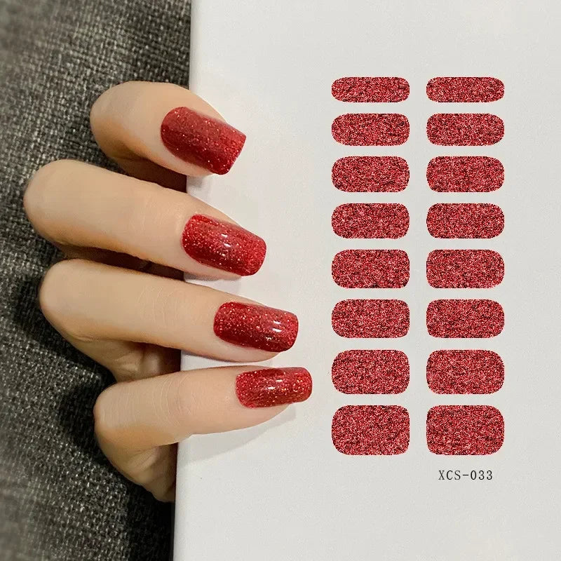 53 Colors Nail Polish Stickers Pure Color Strips Waterproof Adhesive Nail Full Sticker Environmental Protection DIY Nai Stickers Zpaxo XCS-033