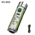 Mini USB-C LED Keychain Flashlight with UV Light & Tail Magnet LED Keychain Flashlight Zpaxo 520A green