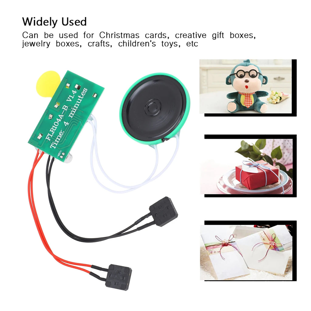 Recordable Voice Module DIY Greeting Card Chip 4 Minutes Recordable Voice Sound Chip Voice Greeting Card for Holiday Zpaxo