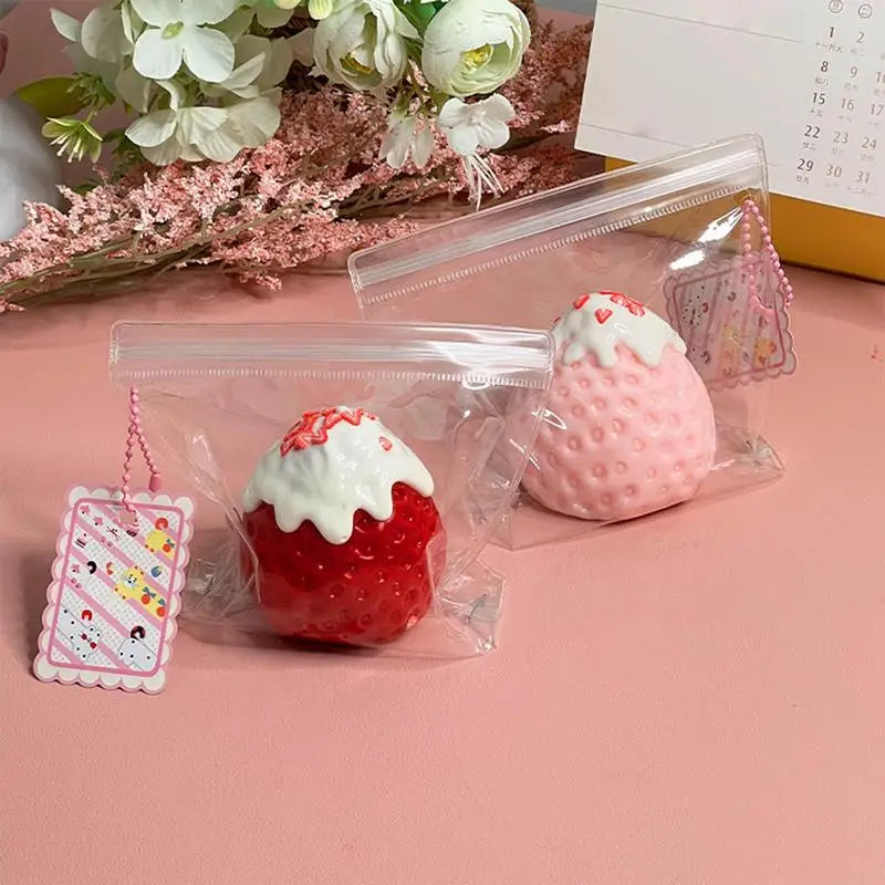 Strawberry Fidget Toy Stress Relief Fidget Ball Soft Silicone Squeeze Toys For Relaxation And Relief For Kids Teens Zpaxo