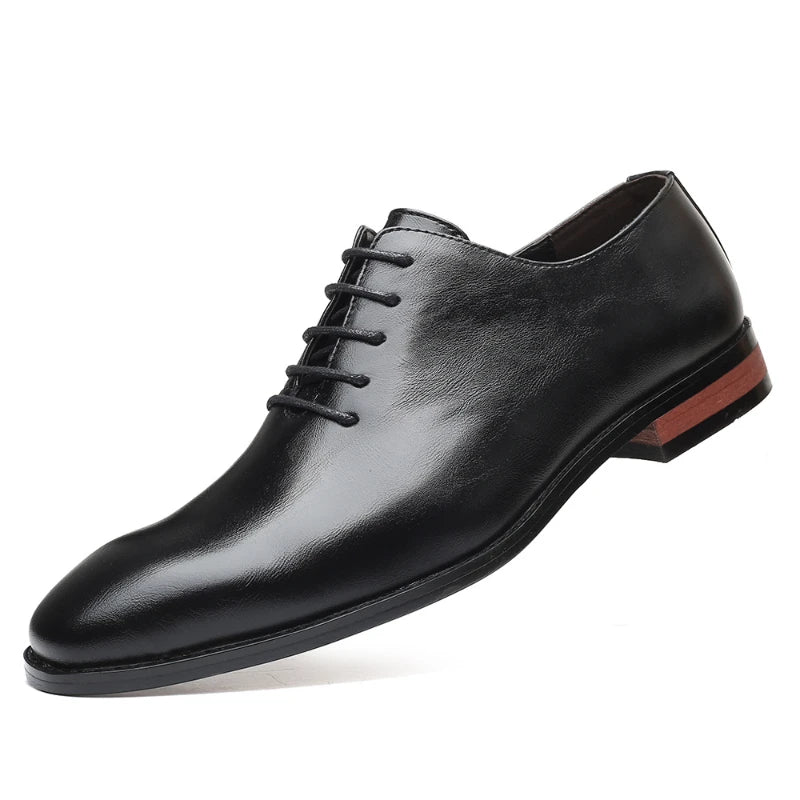 Mens Black Leather Oxford Shoes Lace Up Formal Dress Comfortable Non Zpaxo 6288 Black 37 China Mainland