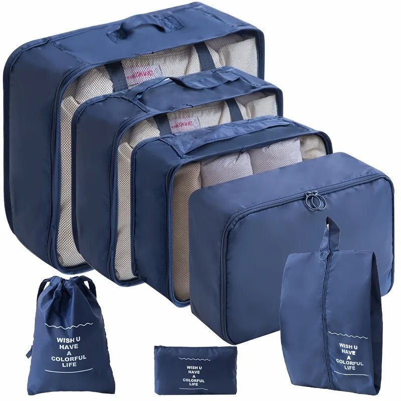 7-Piece Travel Organizer Bag Set – Clothes, Shoes & Toiletries Travel Organizer Set Zpaxo