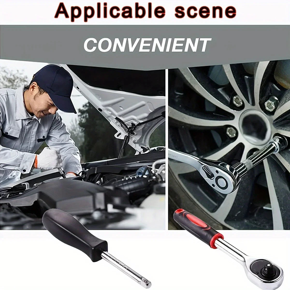46Pcs Family Tools 1/4 Set Mechanic Tool Kits for Auto Repair Hous with Sockets Metric Hex Bit Socket Set inch Ratchet Wrench Zpaxo
