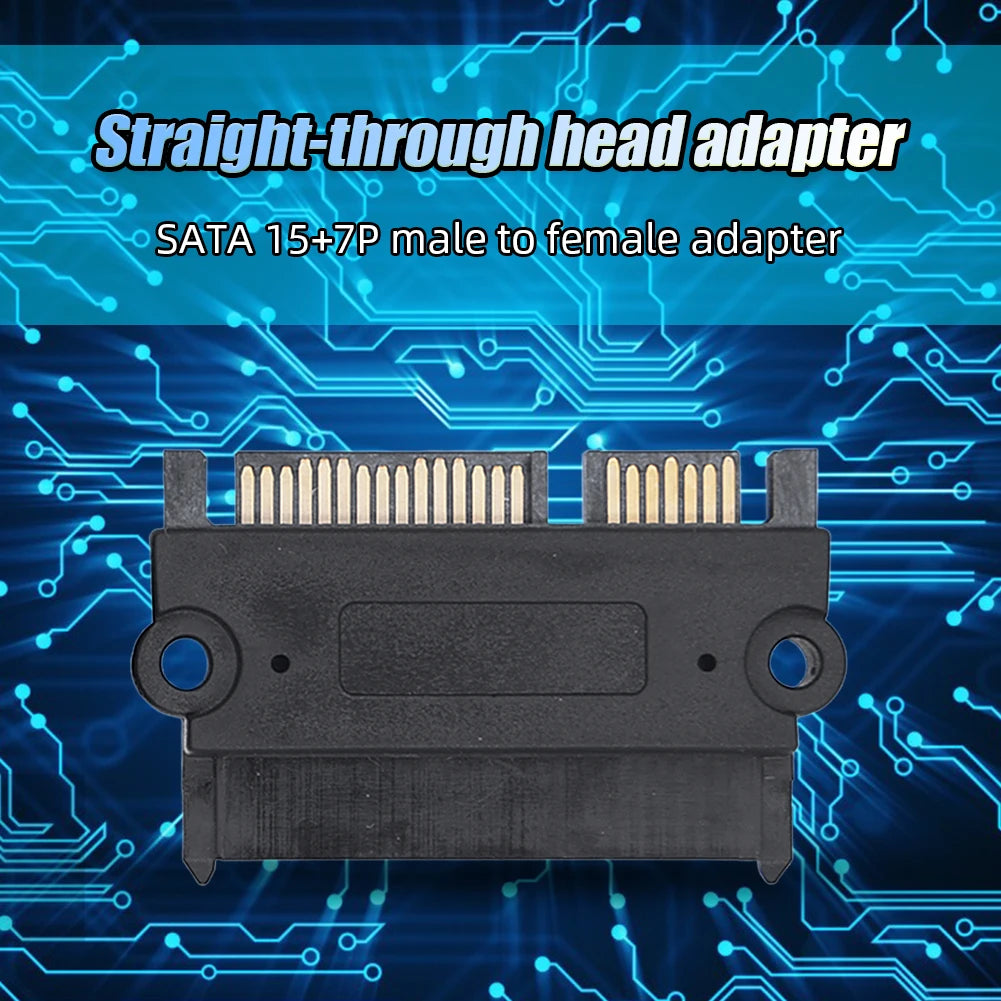 1- SATA Male Female Power Data Adapter Converter 22Pin 7+15