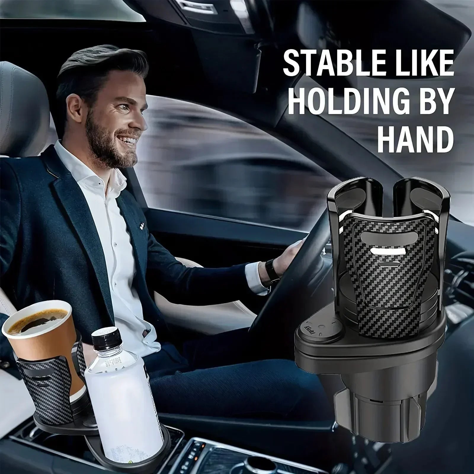 2026 Car Cup Holder Multifunction Adjustable Dual Cup Holder Expander Adapter Car Cup Mount Mobile Phone Holder Zpaxo