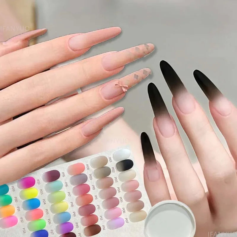 Gradient Nail Air Cushion Patting Gel High Gloss Ombre Patting Gel Polish Blush Blooming Aura Manicure UV Nail Polish Salon Tool Zpaxo