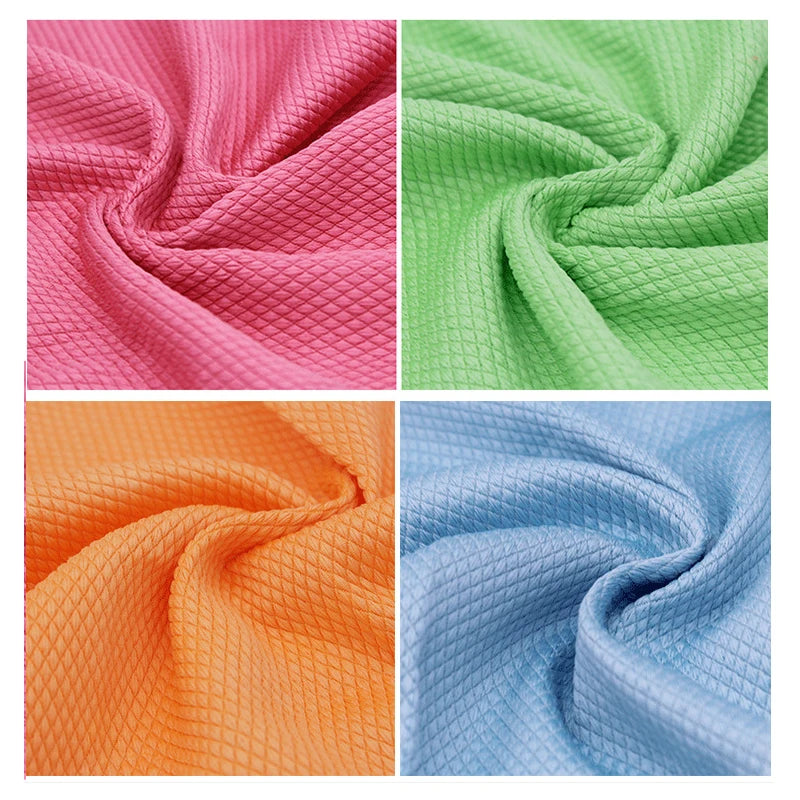 5/10pcs Dish Towels Fish Microfibre Scale Cleaning Cloth Reusable Kitchen Wipes Soft Dishcloths Lint-Free Super Absorbent Towel Zpaxo