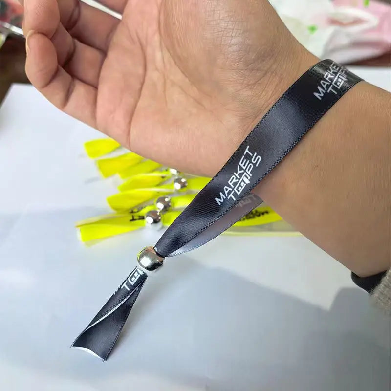 50Pieces Customizable Cloth Wristbands Personalise Logo Fabric