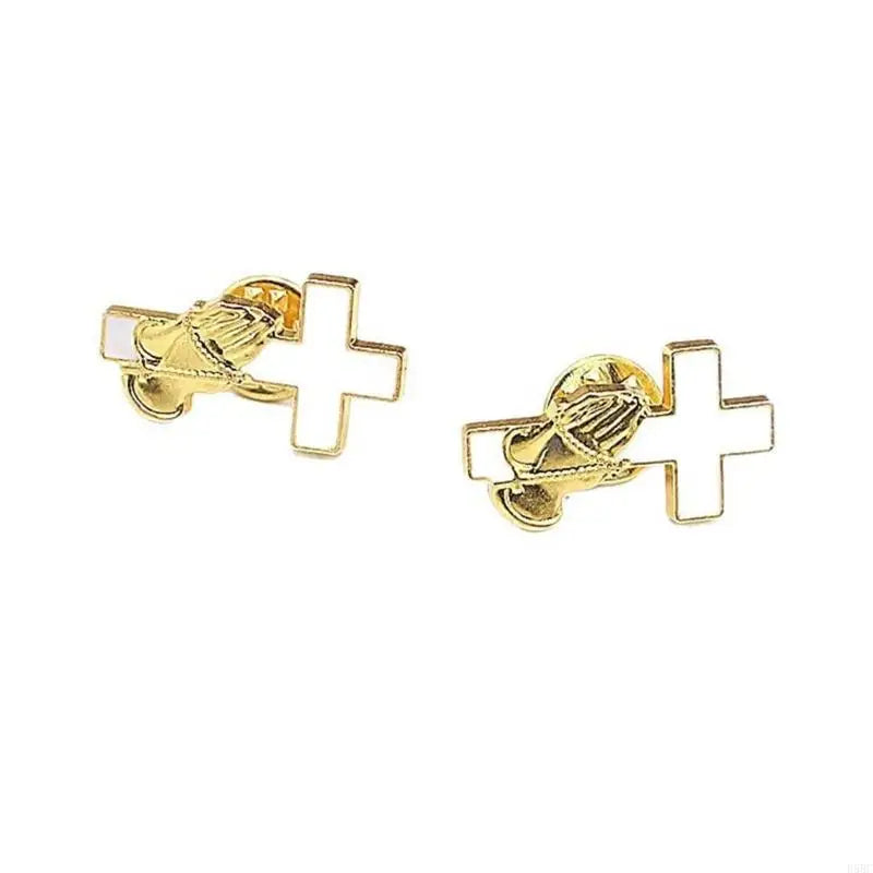 Hand Holding Crossed Brooch Inspirational Religious Lapel Pin Custome