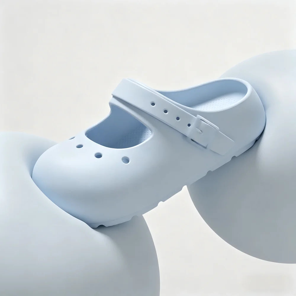 Women Summer Mary Jane Clogs Closed Toe Cloud Feel Non Slip Slippers