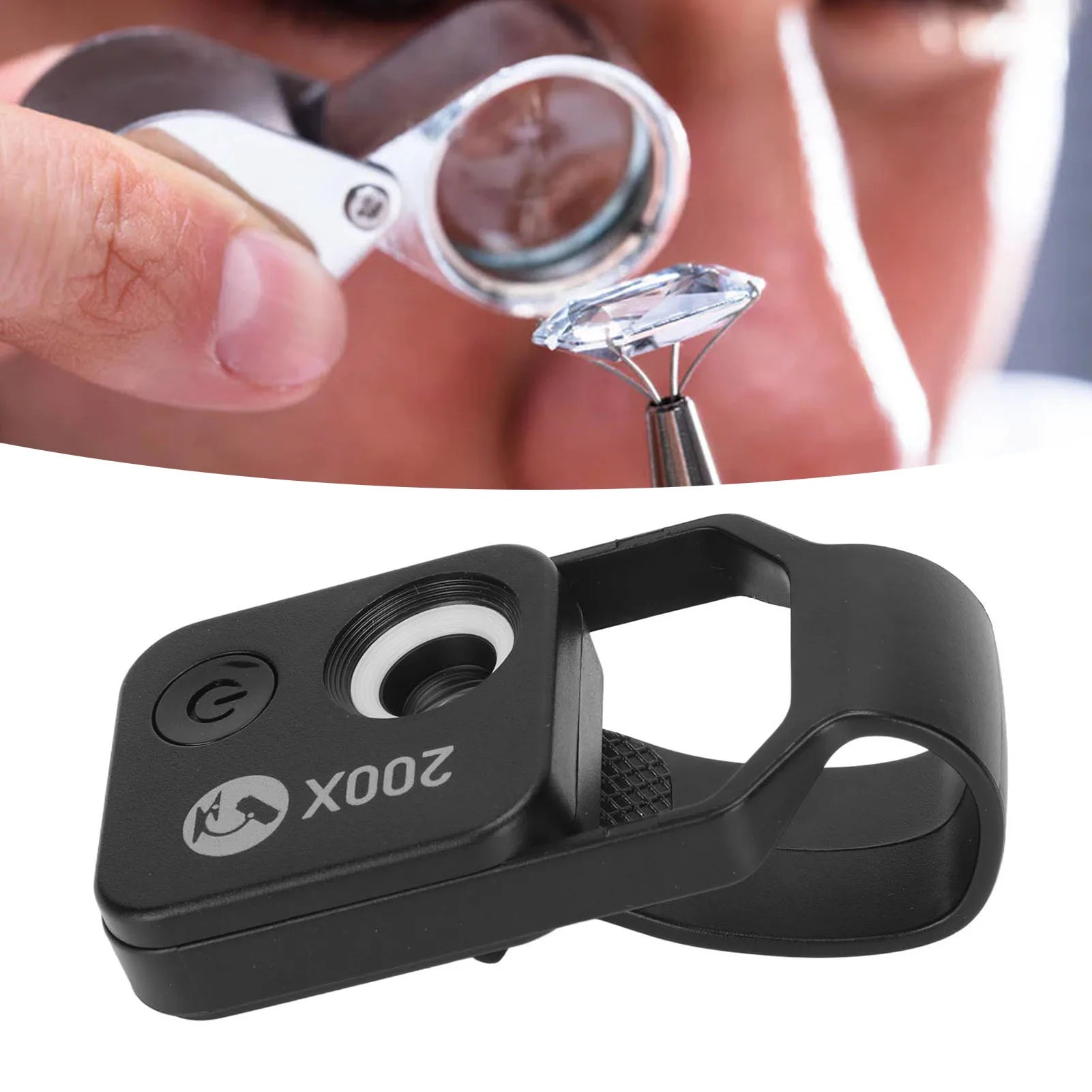 200X Zoom Phone Mini Pocket Microscope CPL Lens LED Light Mobile