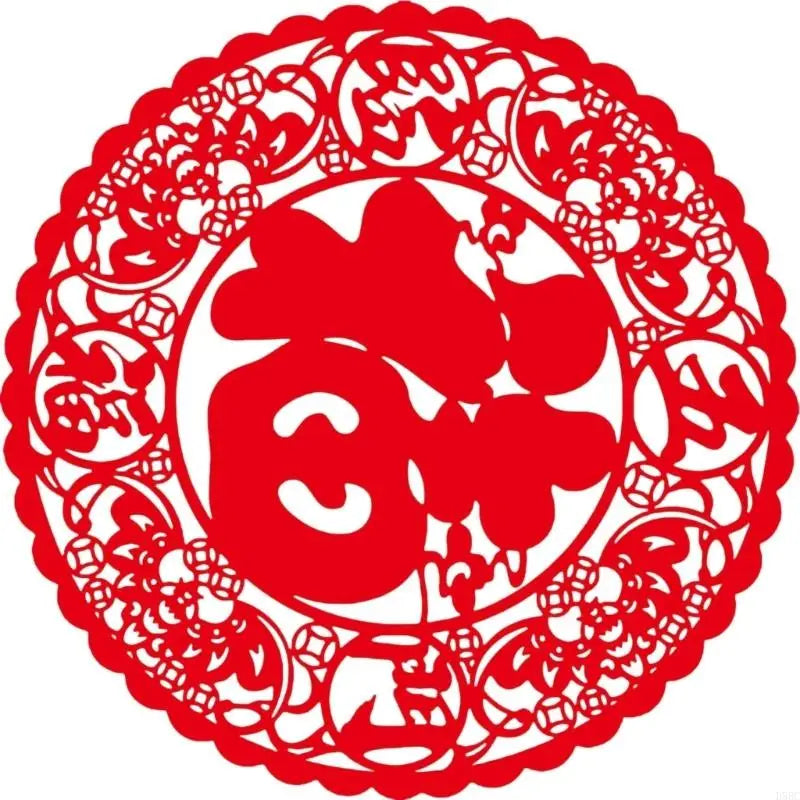 Paper Cut PVC Window Sticker Clings Chinese Year Decoration