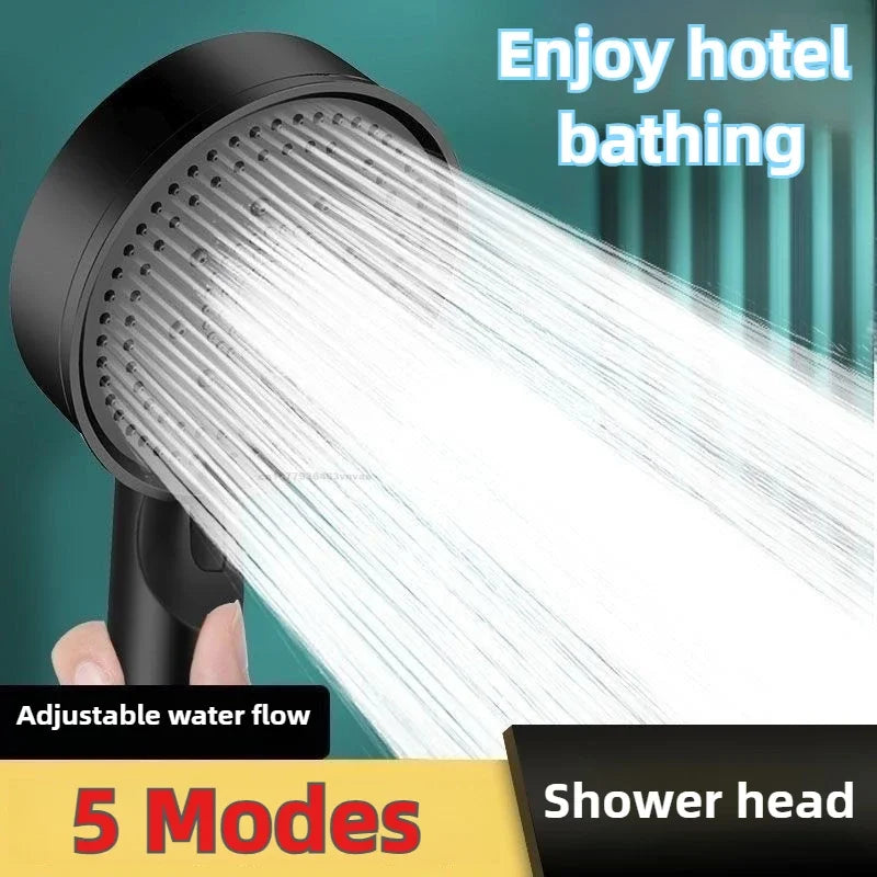 5 Modes Pressure Boost Shower Head Multifunction Adjustable Large Water Shower Nozzle Massage Bathroom Accessory Rain Shower Zpaxo