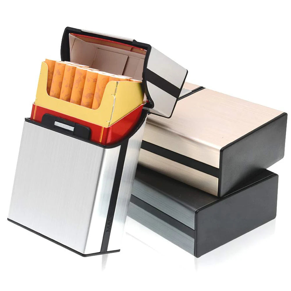 Portable Slim Aluminum Cigarette Case Regular King Size Plastic Cigar Tobacco Holder Box Storage Container Smoking Accessories Zpaxo