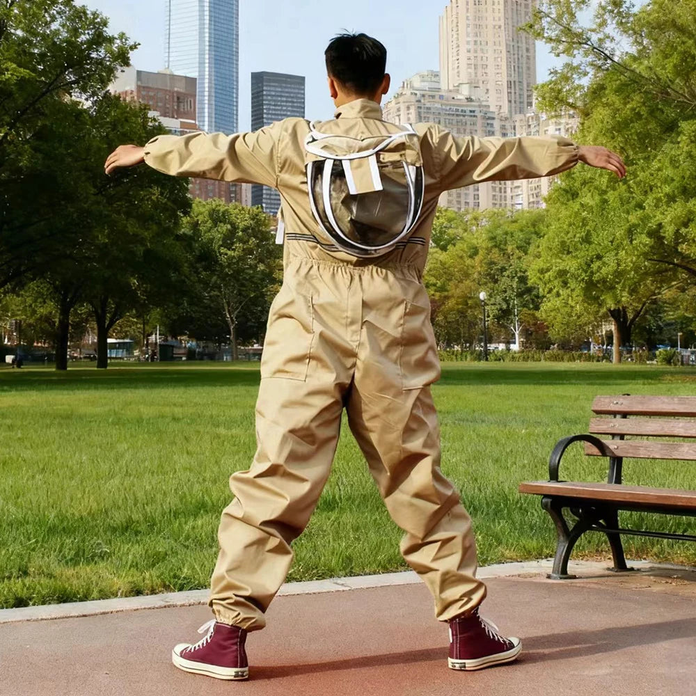 Beekeeping Suit Khaki Beekeeper Clothing Equipment Honeybee Overalls