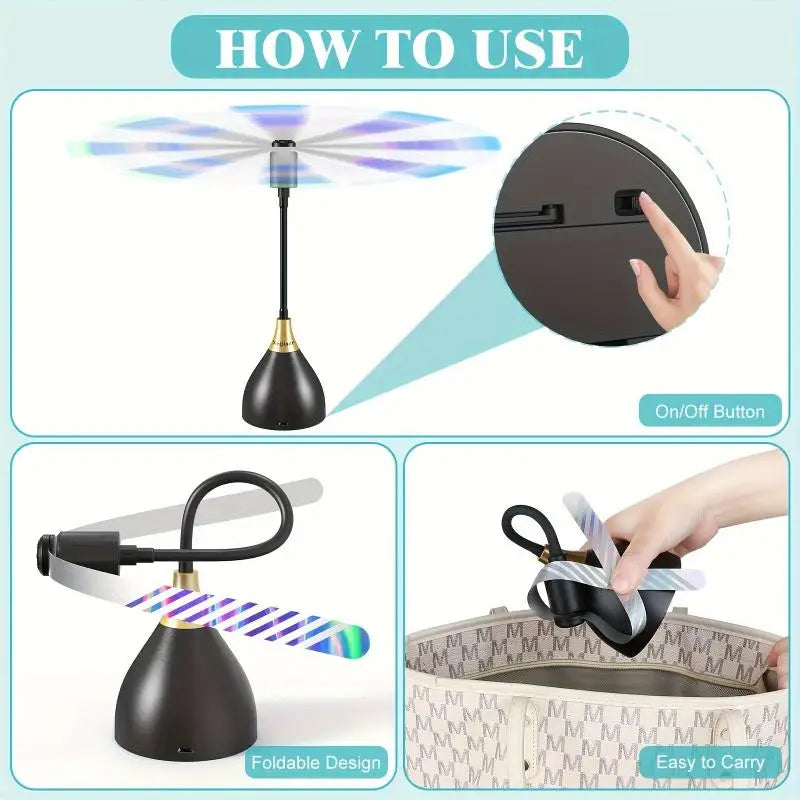Fly Repellent Table Fan – Soft Blade, Chemical-Free & Portable