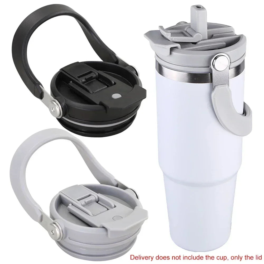 New Reusable Tumbler Cover with Handle Spill Proof Tumbler Flip Straw Lid Splash Resistant for Stanley 30oz Tumbler Zpaxo