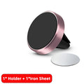 Round Magnetic Phone Holder Car GPS Support Air Vent Mount Magnet Zpaxo Rose Gold