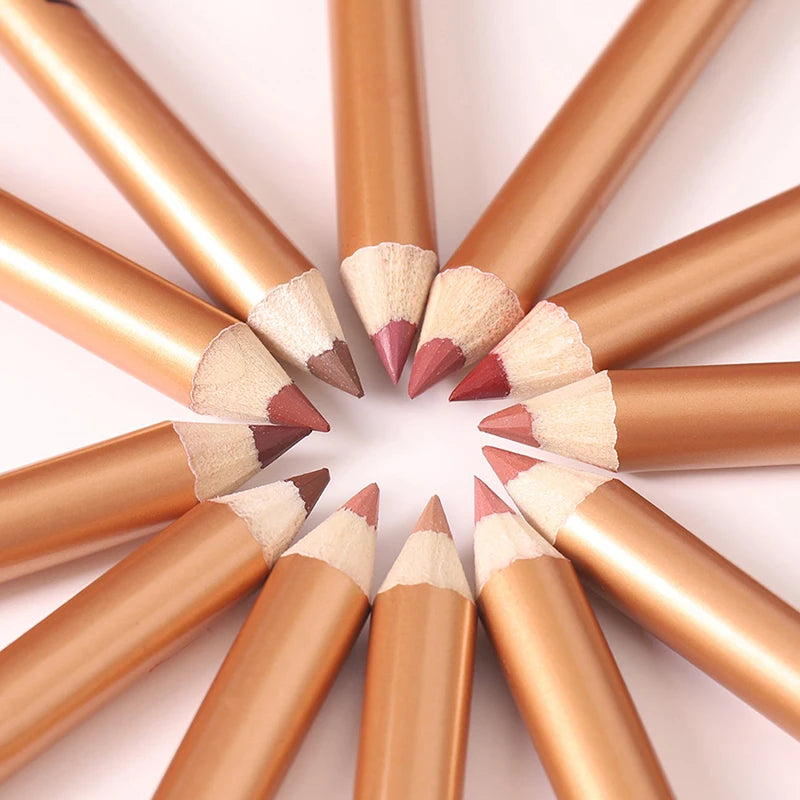 12 Matte Lip Liner Lipstick Pen Waterproof Long-lasting Smudge-proof