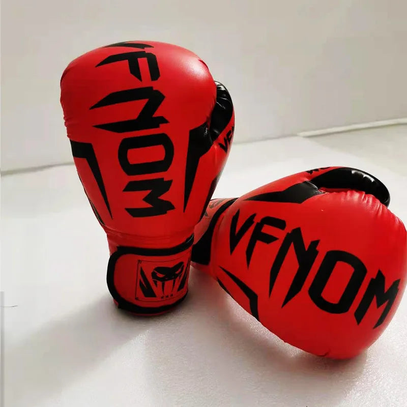 Adult and Children's Sanda Training Muay Thai Combat Boxing Gloves Home Fitness Boxing Sports Taekwondo PU Boxing Gloves Zpaxo 8oz red