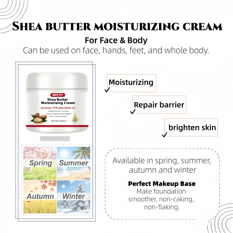 Hyaluronic Acid Shea Butter Ceramide Facial Moisturizer 50ml Repair Damaged Skin Deep Nourishing Dry Skin Care Product Zpaxo