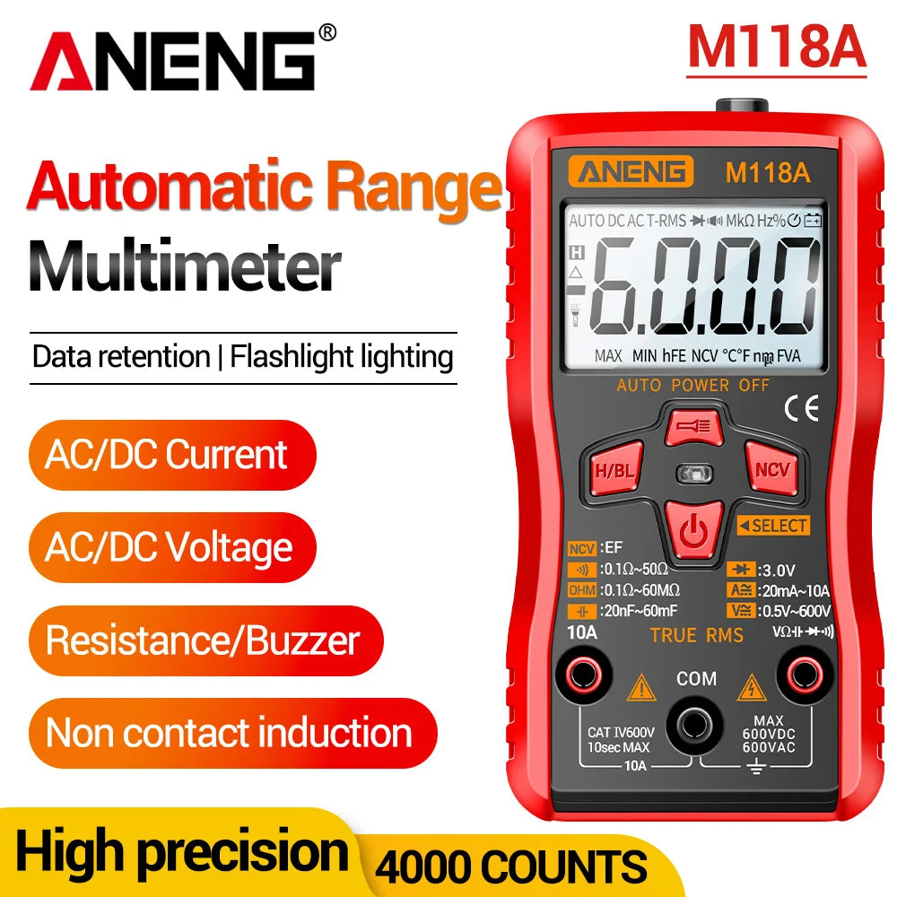 Non-contact Mini Digital Multimeter ANENG M118A Tester Induction AC