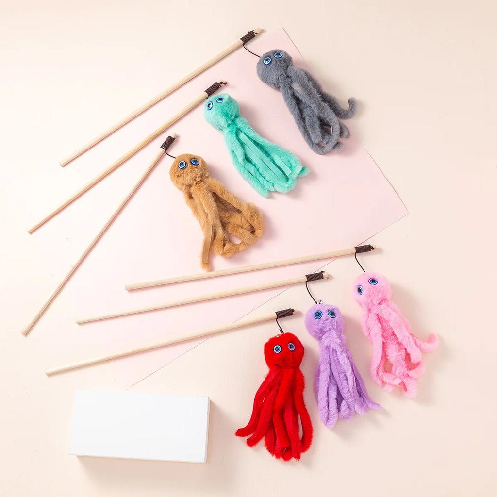 Lovely Cat Toy Funny Simulation Fish Furry Octopus Exercise Teaser