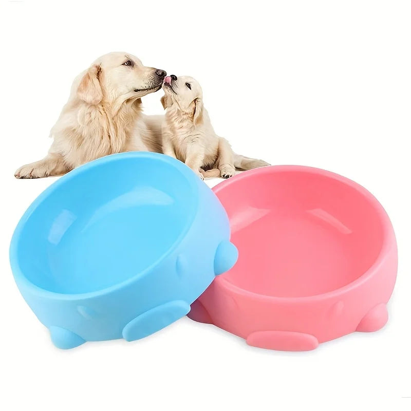 Dog Bowls Food Water Pet Dish Non-slip Base Cute Candy Plastic Feeder