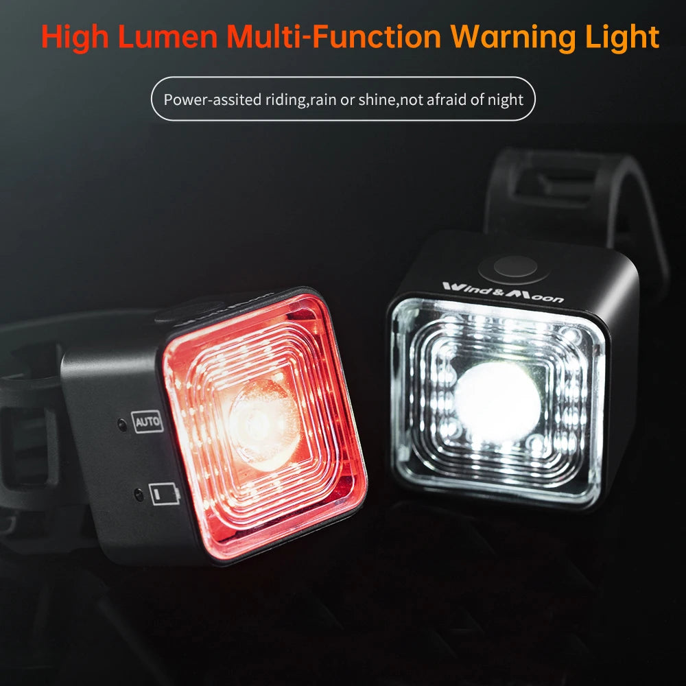 Bicycle Smart Tail Light Rear Light Auto Start Stop Brake IPX6 Waterproof USB Charge Cycling Tail Taillight Bike LED 120LM Zpaxo