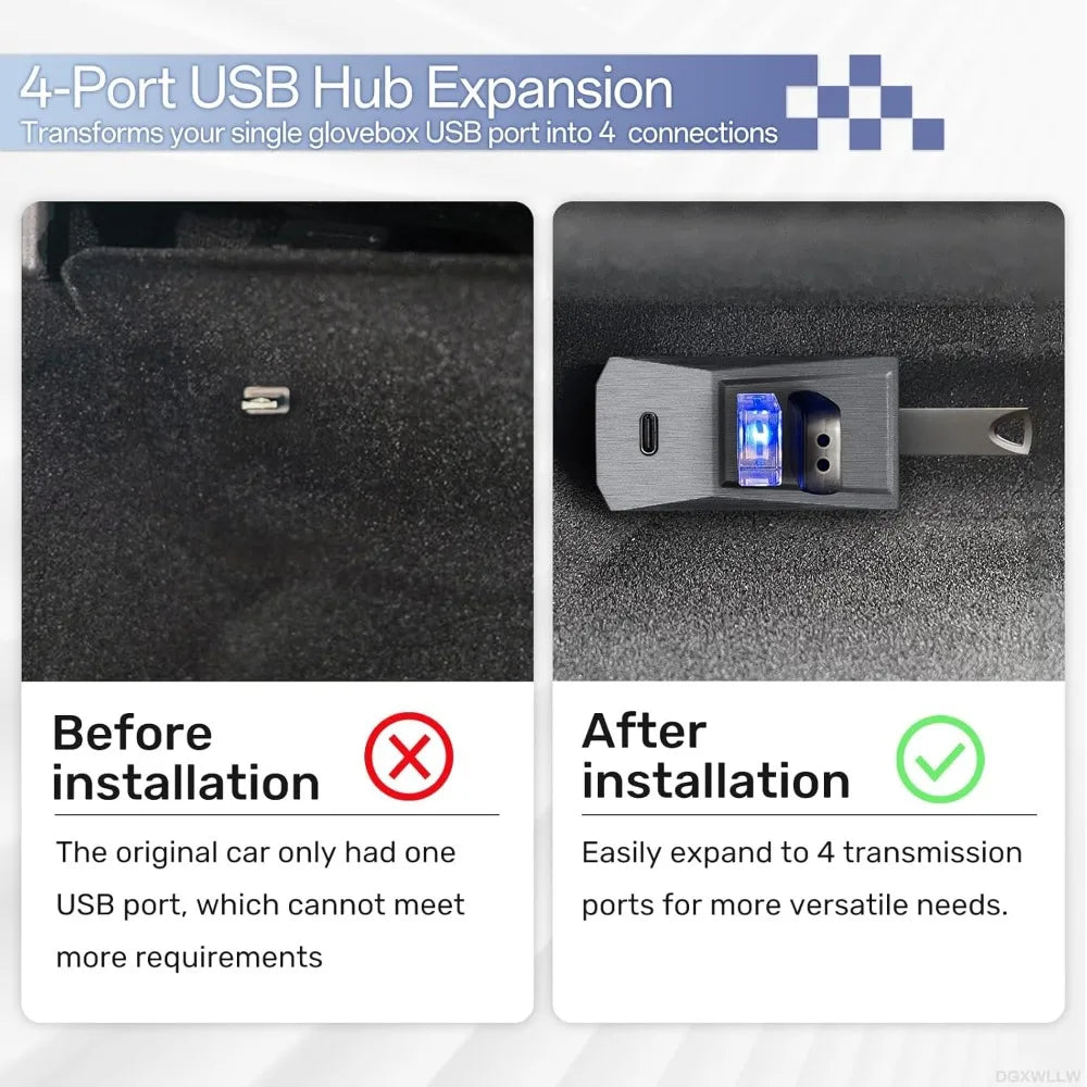 Tesla Model Y Juniper & Model 3 Highland Glovebox USB Hub