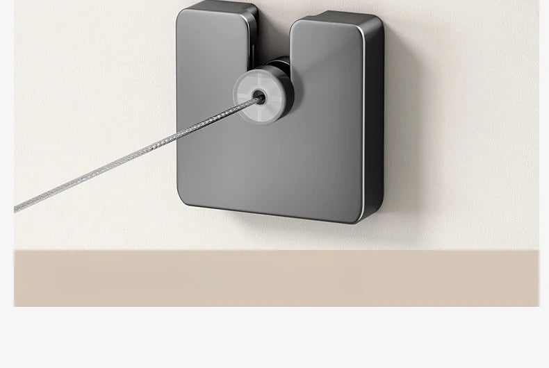 Invisible clothesline clothes drying artifact indoor non perforated bathroom invisible retractable balcony steel wire rope rack Zpaxo