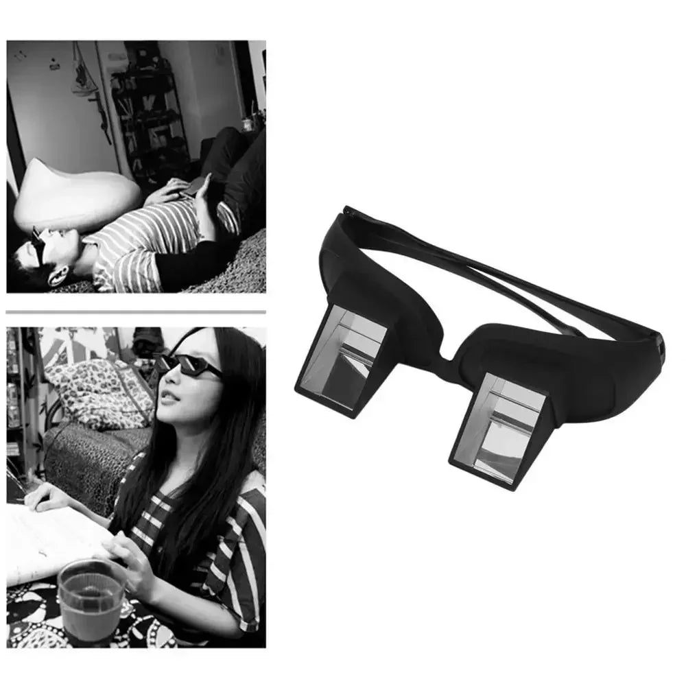Lazy Eyeglasses Lazy Reading Glasses Prismatic Horizontal Glasses Lying Down Bed Reading Watching HD Readers Glasses Zpaxo