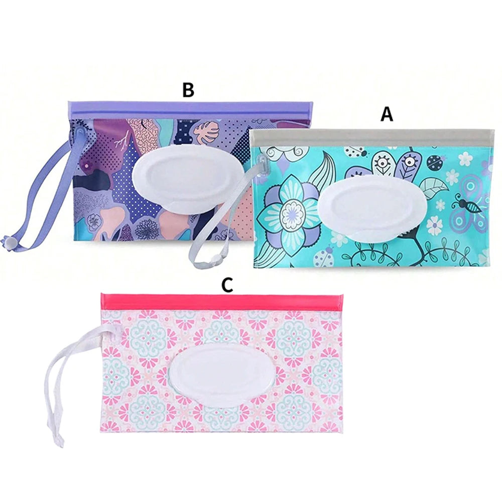 1/2/3/4Pcs Portable Wet Wipes Box Baby Wipe Dispenser Travel Refillable Wet Wipe Container Zpaxo 1Blue 1Purple 1Pink