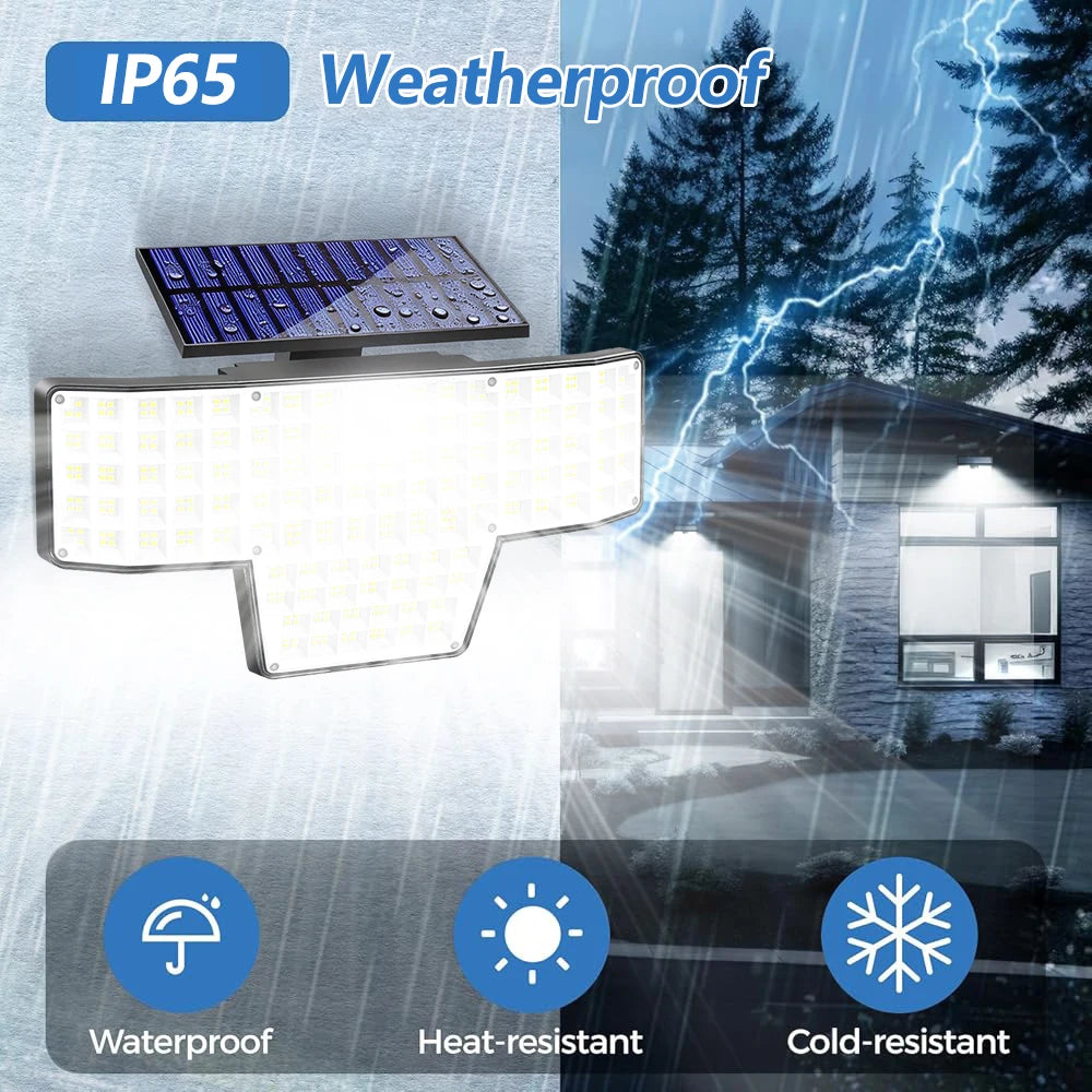 LED Solar Wall Light With Motion Sensor 448 LED Solar Powered Flood Lights Outdoor IP65 Waterproof 3 Modes Garden Yard Pathway Zpaxo